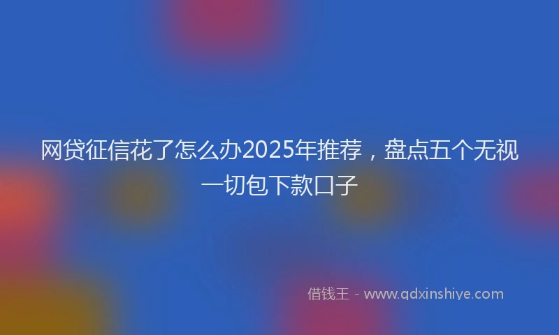 网贷征信花了怎么办2025年推荐，盘点五个无视一切包下款口子