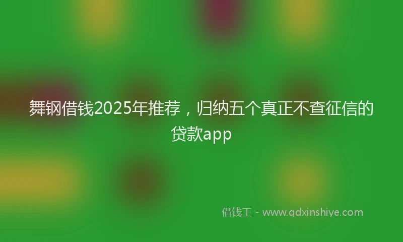 舞钢借钱2025年推荐，归纳五个真正不查征信的贷款app