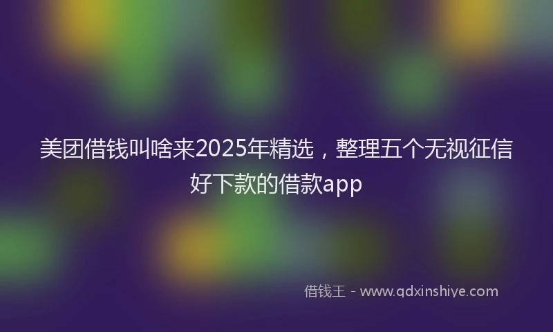 美团借钱叫啥来2025年精选，整理五个无视征信好下款的借款app