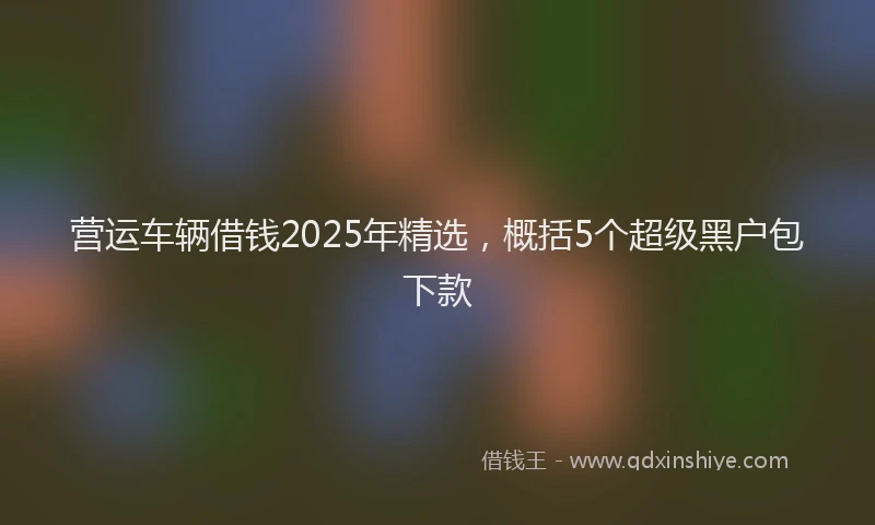 营运车辆借钱2025年精选，概括5个超级黑户包下款