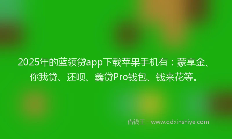 2025年的蓝领贷app下载苹果手机有：蒙享金、你我贷、还呗、鑫贷Pro钱包、钱来花等。