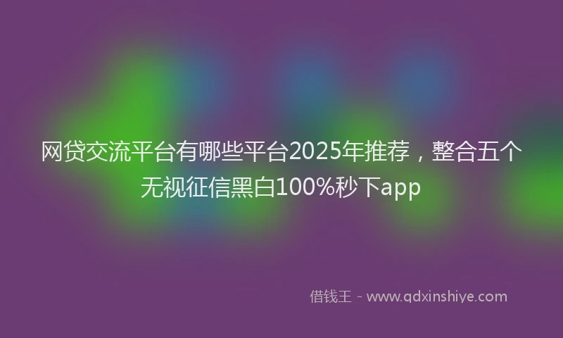 网贷交流平台有哪些平台2025年推荐，整合五个无视征信黑白100%秒下app