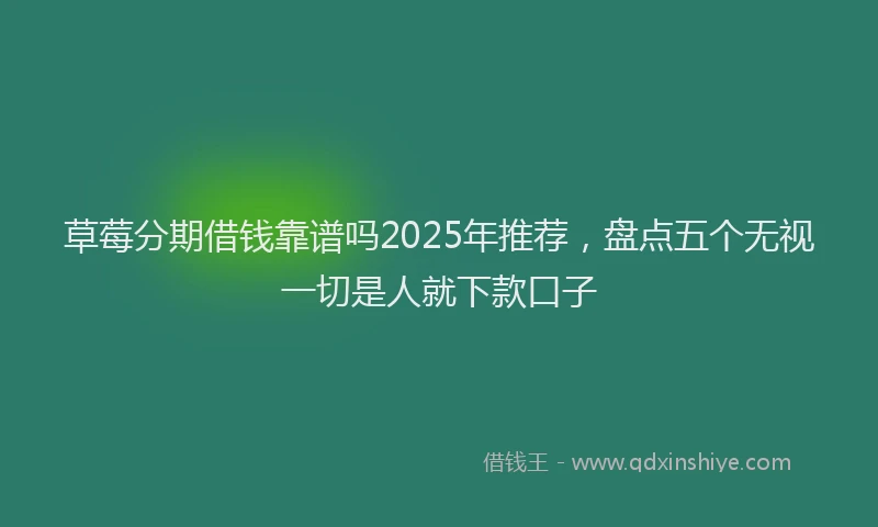 草莓分期借钱靠谱吗2025年推荐，盘点五个无视一切是人就下款口子