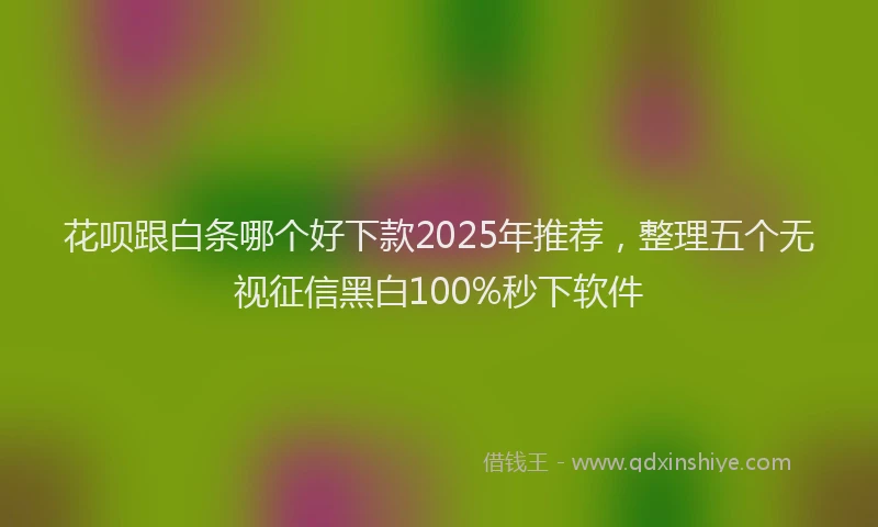 花呗跟白条哪个好下款2025年推荐，整理五个无视征信黑白100%秒下软件