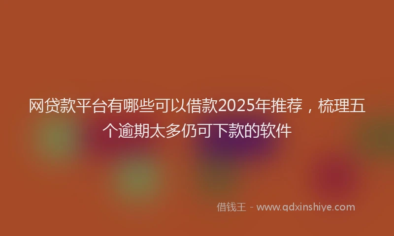 网贷款平台有哪些可以借款2025年推荐，梳理五个逾期太多仍可下款的软件