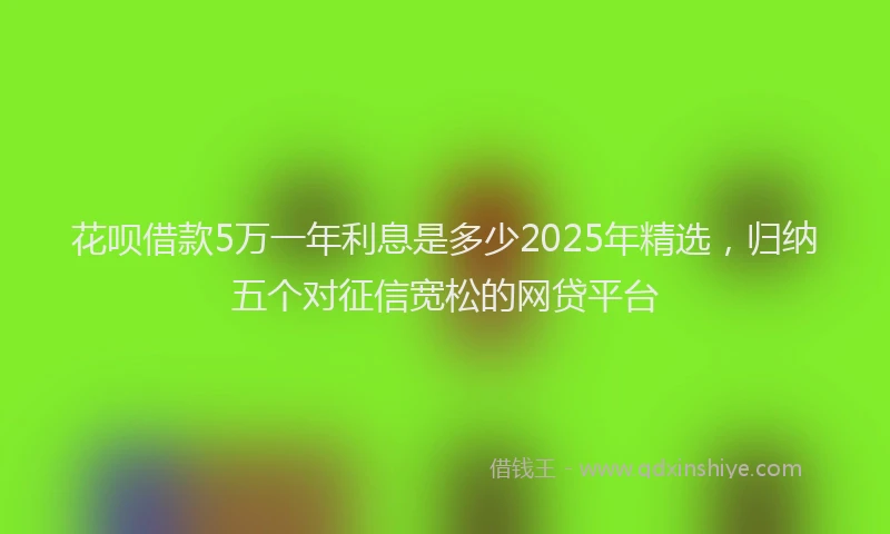 花呗借款5万一年利息是多少2025年精选，归纳五个对征信宽松的网贷平台