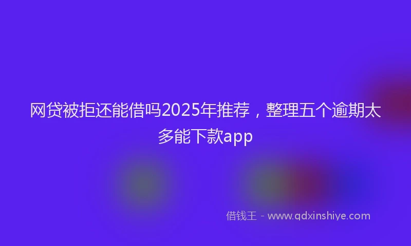 网贷被拒还能借吗2025年推荐，整理五个逾期太多能下款app