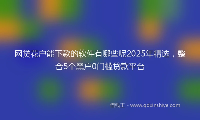网贷花户能下款的软件有哪些呢2025年精选，整合5个黑户0门槛贷款平台