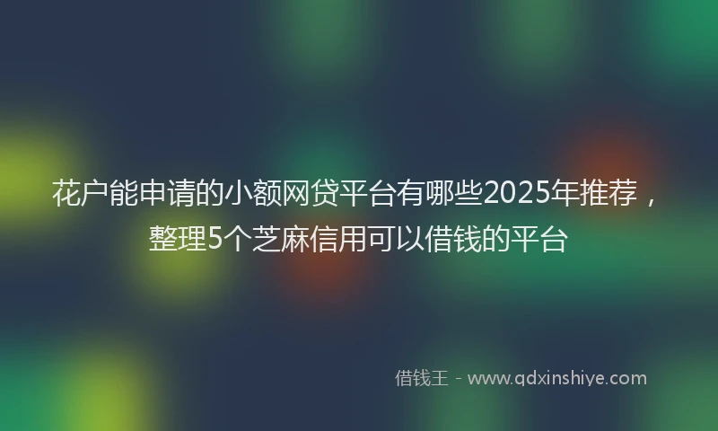 花户能申请的小额网贷平台有哪些2025年推荐，整理5个芝麻信用可以借钱的平台