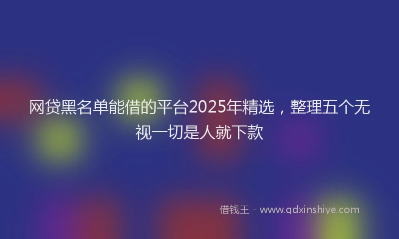 网贷黑名单能借的平台2025年精选，整理五个无视一切是人就下款