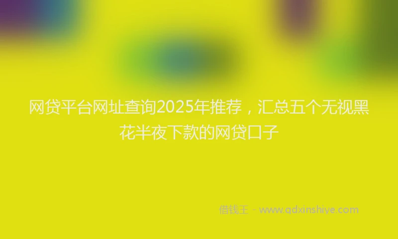 网贷平台网址查询2025年推荐，汇总五个无视黑花半夜下款的网贷口子