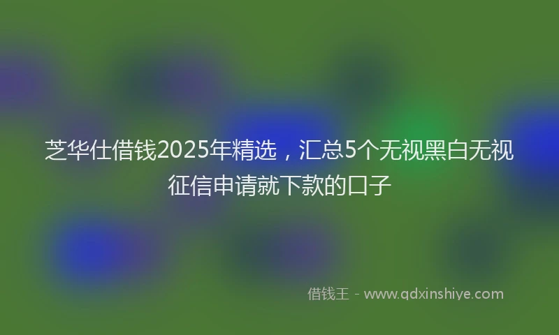 芝华仕借钱2025年精选，汇总5个无视黑白无视征信申请就下款的口子