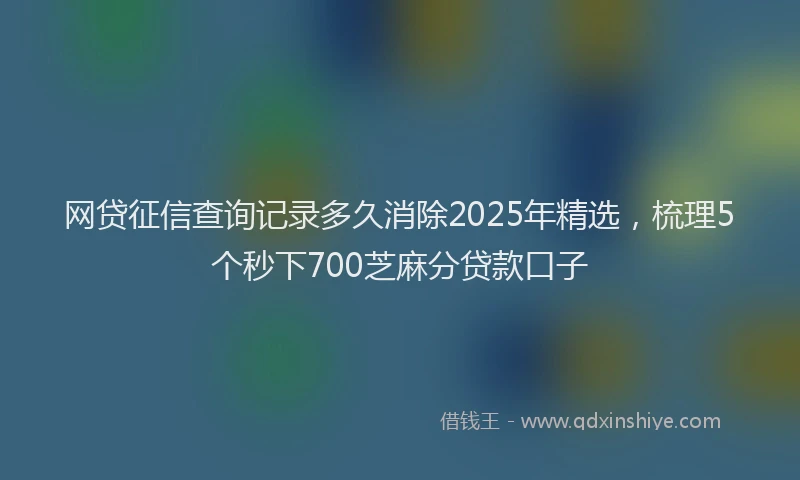 网贷征信查询记录多久消除2025年精选，梳理5个秒下700芝麻分贷款口子