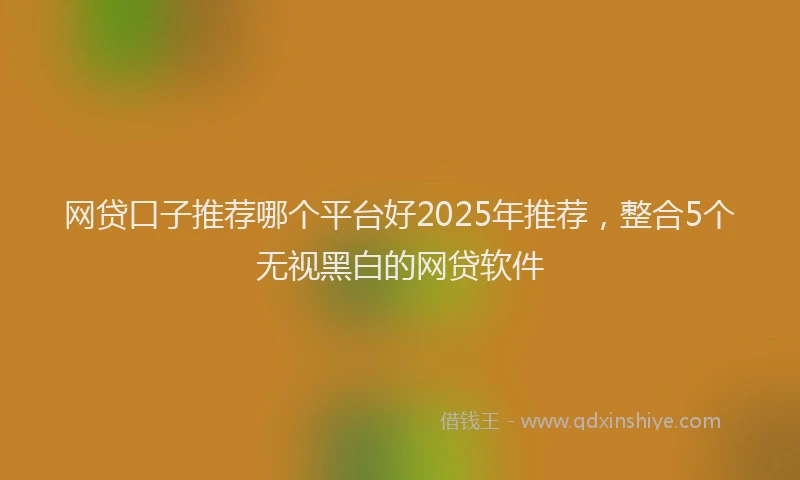 网贷口子推荐哪个平台好2025年推荐，整合5个无视黑白的网贷软件