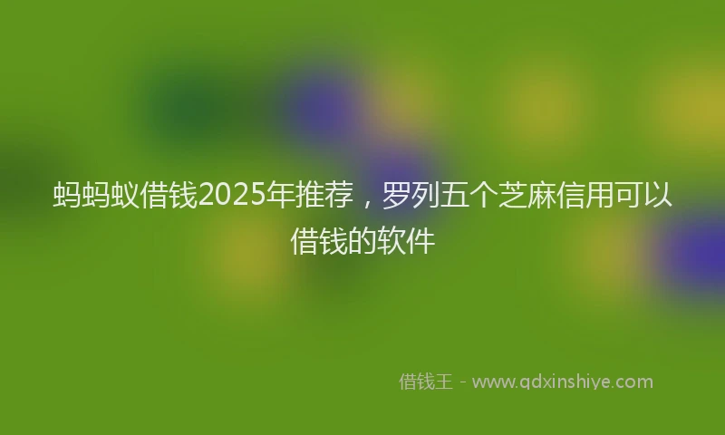 蚂蚂蚁借钱2025年推荐，罗列五个芝麻信用可以借钱的软件