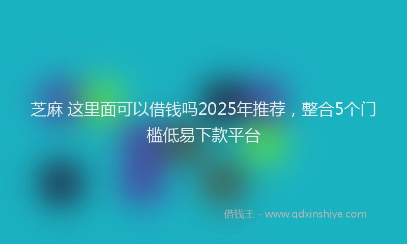 芝麻 这里面可以借钱吗2025年推荐，整合5个门槛低易下款平台