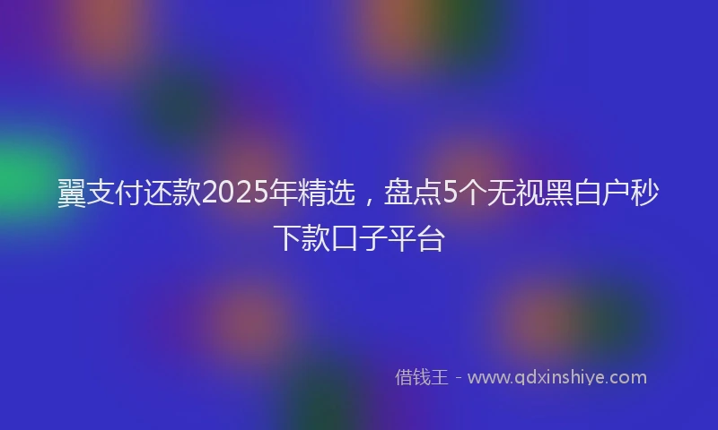 翼支付还款2025年精选，盘点5个无视黑白户秒下款口子平台