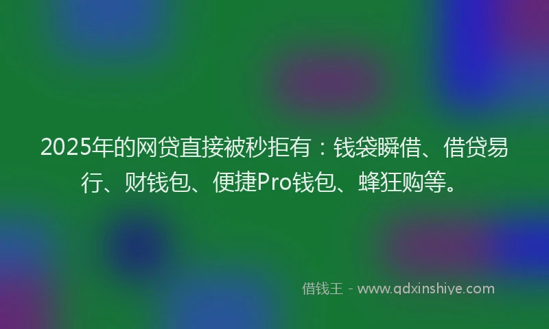 2025年的网贷直接被秒拒有：钱袋瞬借、借贷易行、财钱包、便捷Pro钱包、蜂狂购等。