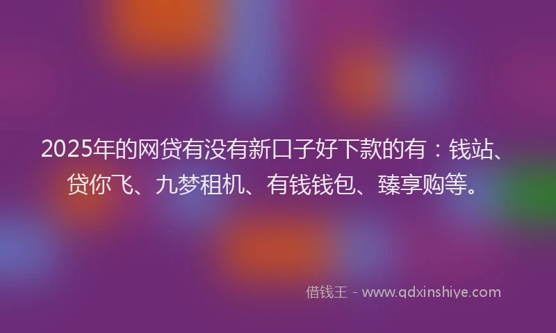 2025年的网贷有没有新口子好下款的有：钱站、贷你飞、九梦租机、有钱钱包、臻享购等。