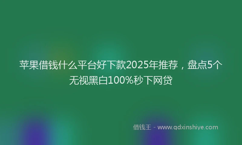 苹果借钱什么平台好下款2025年推荐，盘点5个无视黑白100%秒下网贷