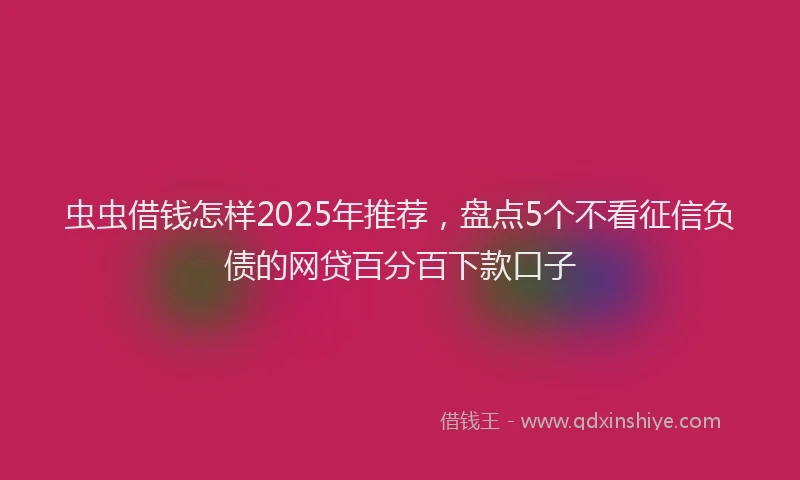 虫虫借钱怎样2025年推荐，盘点5个不看征信负债的网贷百分百下款口子
