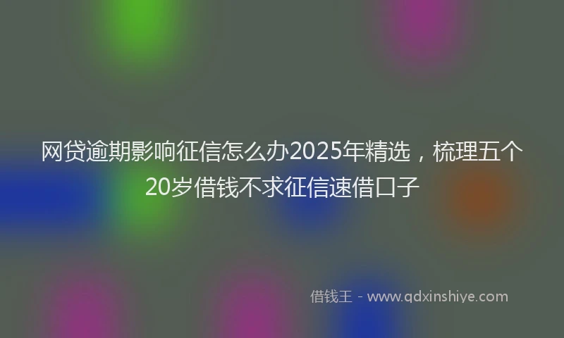 网贷逾期影响征信怎么办2025年精选，梳理五个20岁借钱不求征信速借口子