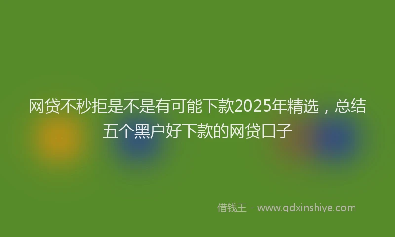 网贷不秒拒是不是有可能下款2025年精选，总结五个黑户好下款的网贷口子