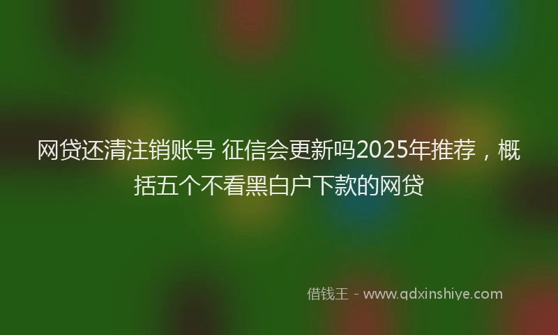 网贷还清注销账号 征信会更新吗2025年推荐，概括五个不看黑白户下款的网贷
