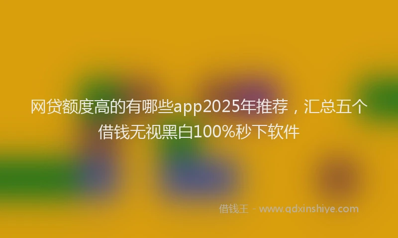 网贷额度高的有哪些app2025年推荐，汇总五个借钱无视黑白100%秒下软件