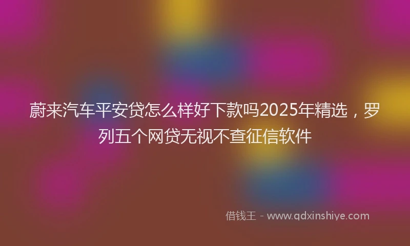 蔚来汽车平安贷怎么样好下款吗2025年精选，罗列五个网贷无视不查征信软件