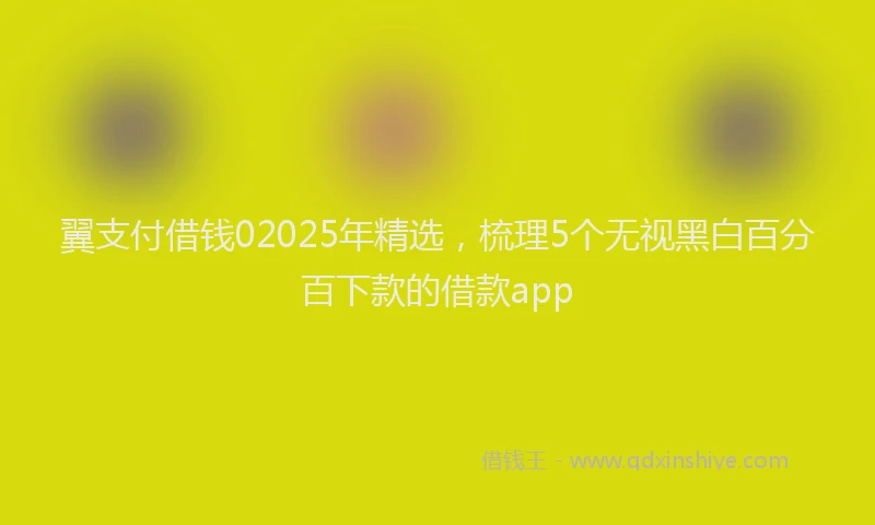 翼支付借钱02025年精选，梳理5个无视黑白百分百下款的借款app