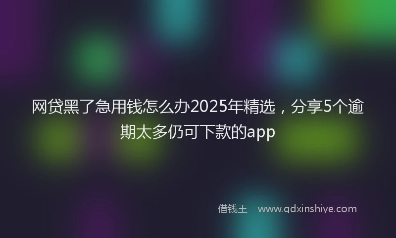 网贷黑了急用钱怎么办2025年精选，分享5个逾期太多仍可下款的app