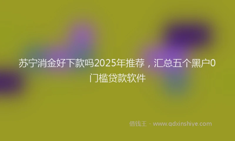 苏宁消金好下款吗2025年推荐，汇总五个黑户0门槛贷款软件