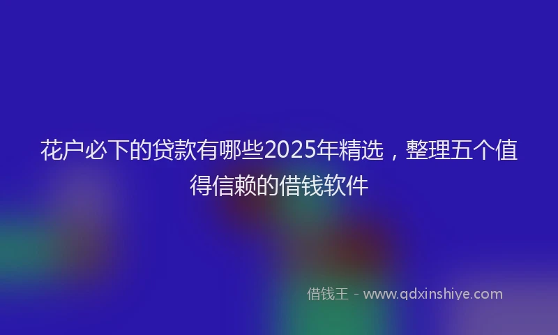 花户必下的贷款有哪些2025年精选，整理五个值得信赖的借钱软件