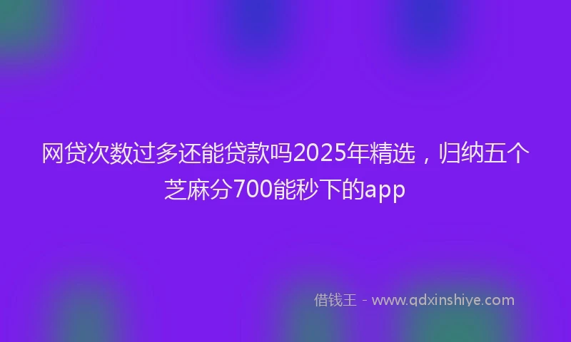 网贷次数过多还能贷款吗2025年精选，归纳五个芝麻分700能秒下的app