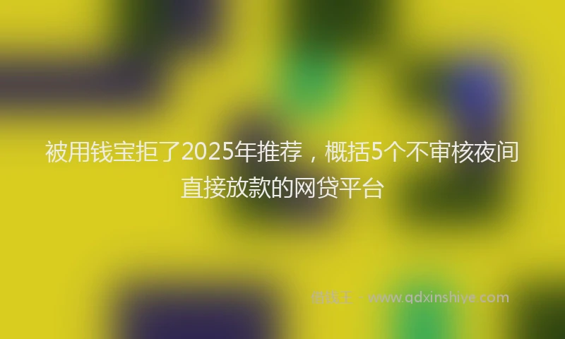 被用钱宝拒了2025年推荐，概括5个不审核夜间直接放款的网贷平台