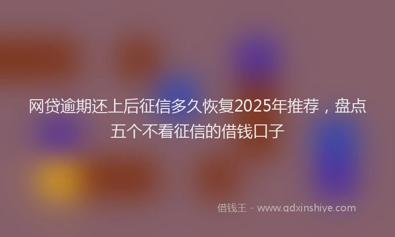 网贷逾期还上后征信多久恢复2025年推荐，盘点五个不看征信的借钱口子