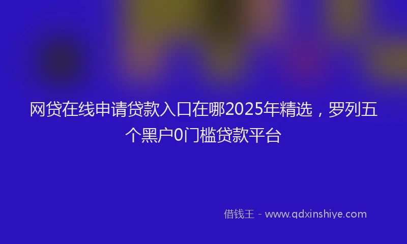 网贷在线申请贷款入口在哪2025年精选，罗列五个黑户0门槛贷款平台