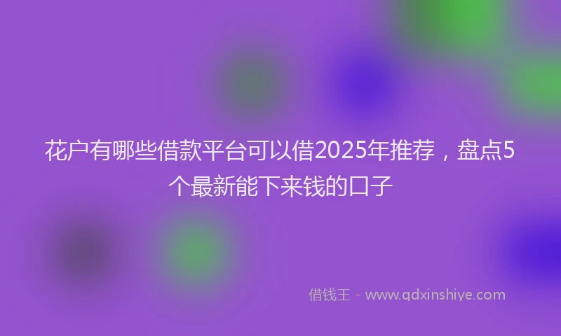 花户有哪些借款平台可以借2025年推荐，盘点5个最新能下来钱的口子