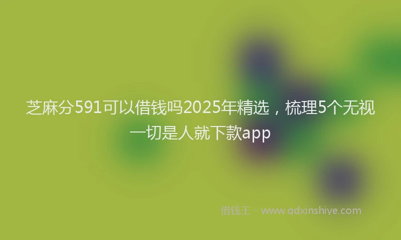 芝麻分591可以借钱吗2025年精选，梳理5个无视一切是人就下款app
