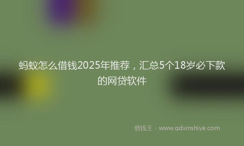 蚂蚁怎么借钱2025年推荐，汇总5个18岁必下款的网贷软件