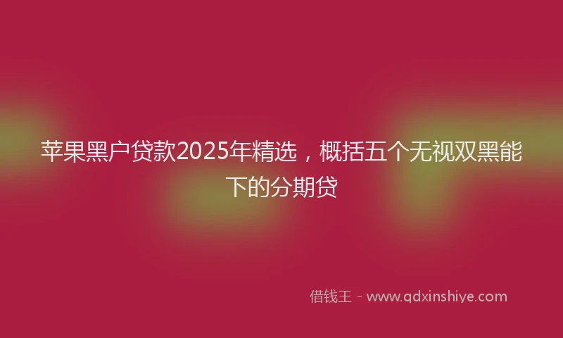 苹果黑户贷款2025年精选，概括五个无视双黑能下的分期贷