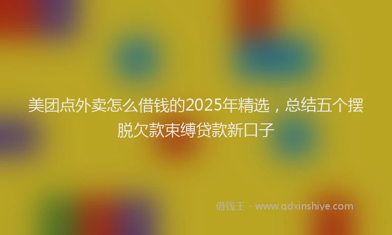美团点外卖怎么借钱的2025年精选，总结五个摆脱欠款束缚贷款新口子