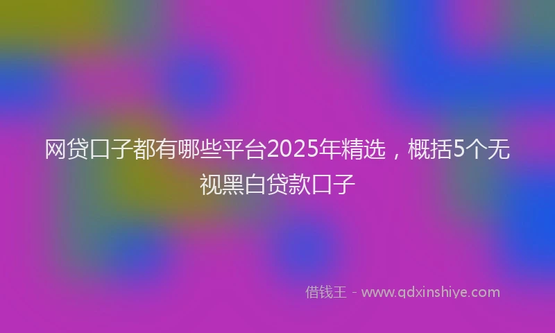网贷口子都有哪些平台2025年精选，概括5个无视黑白贷款口子