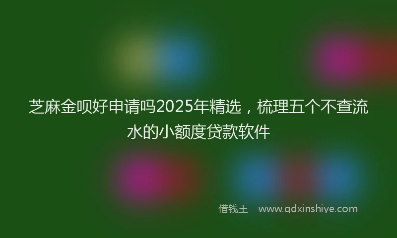 芝麻金呗好申请吗2025年精选，梳理五个不查流水的小额度贷款软件