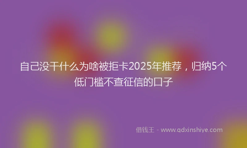 自己没干什么为啥被拒卡2025年推荐，归纳5个低门槛不查征信的口子
