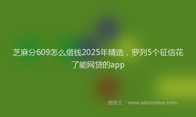 芝麻分609怎么借钱2025年精选，罗列5个征信花了能网贷的app