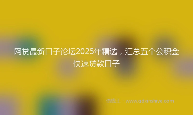 网贷最新口子论坛2025年精选，汇总五个公积金快速贷款口子