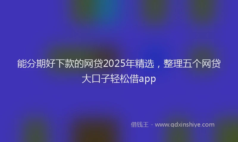 能分期好下款的网贷2025年精选，整理五个网贷大口子轻松借app