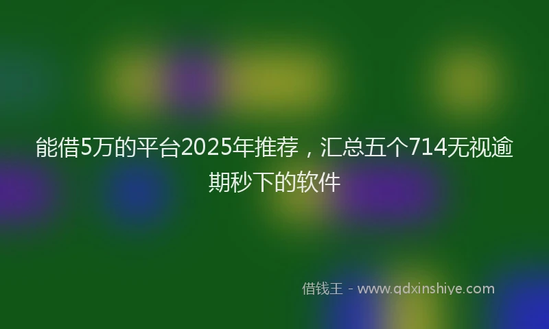 能借5万的平台2025年推荐，汇总五个714无视逾期秒下的软件